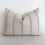 Embroidered Stripe | Gray Pillow Cover