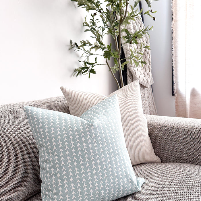 Vine | Pale Blue Pillow Cover