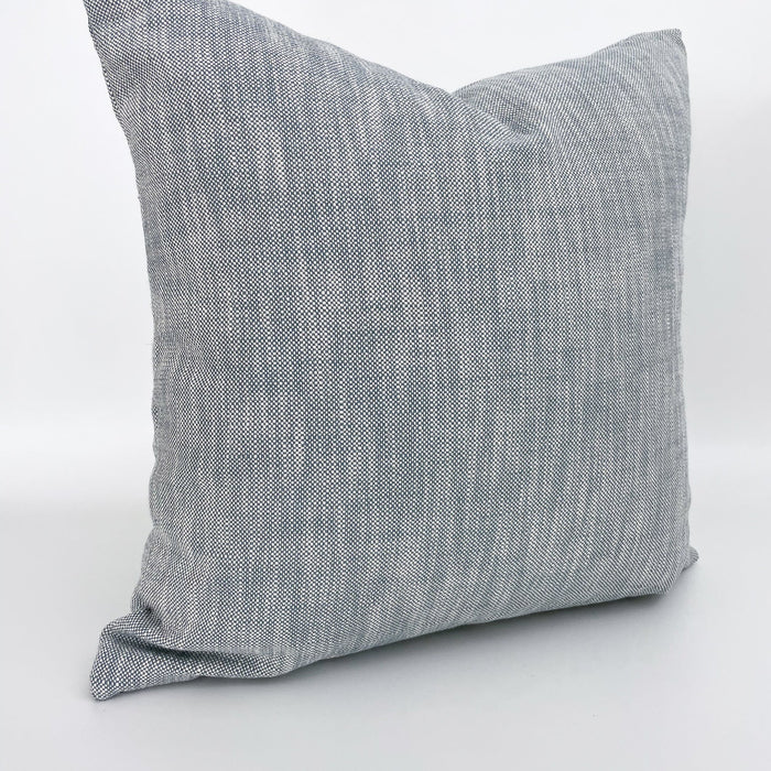 Textured Blue Woven Pillow Cover