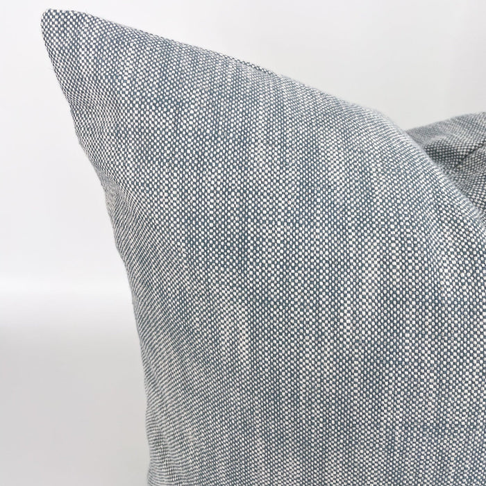 Textured Blue Woven Pillow Cover