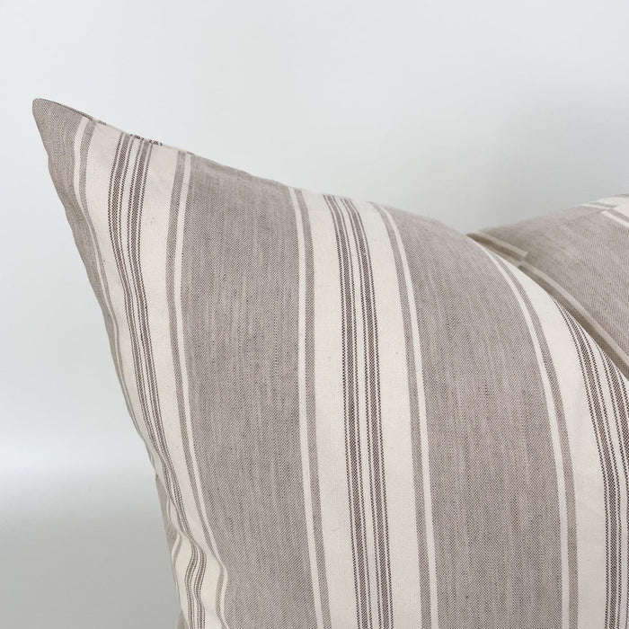 Vanilla Latte Stripes Pillow Cover