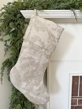 Damask Neutral Holiday Stocking NLS.XX111