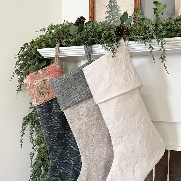 Embossed Neutral Holiday Stocking NLS.XV
