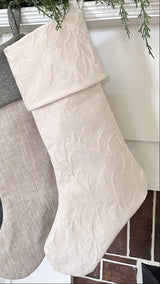 Embossed Neutral Holiday Stocking NLS.XV