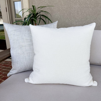 White Boucle Indoor/Outdoor Pillow Cover