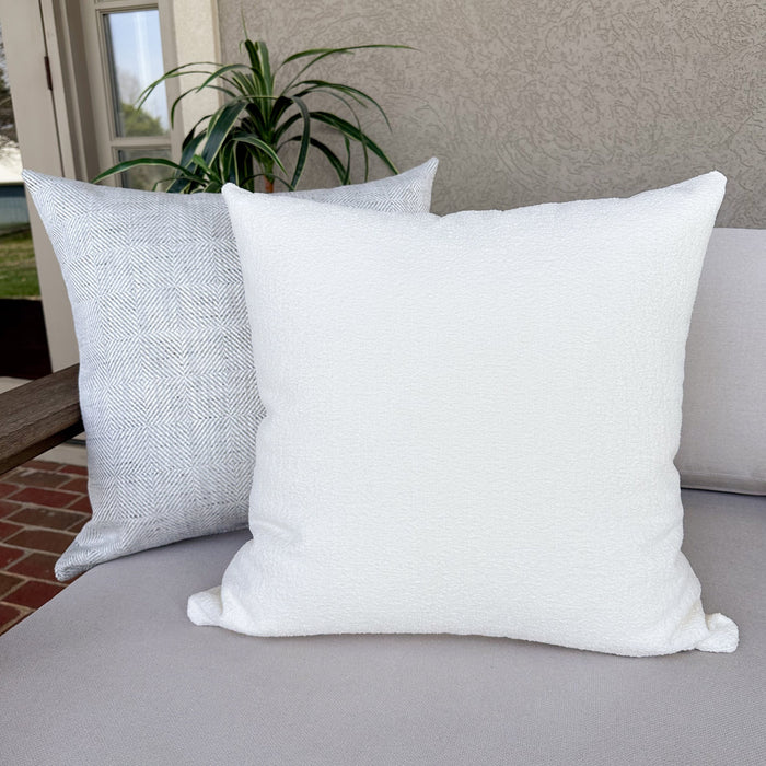 White Boucle Indoor/Outdoor Pillow Cover