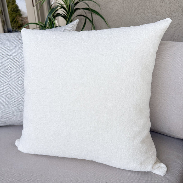 White Boucle Indoor/Outdoor Pillow Cover
