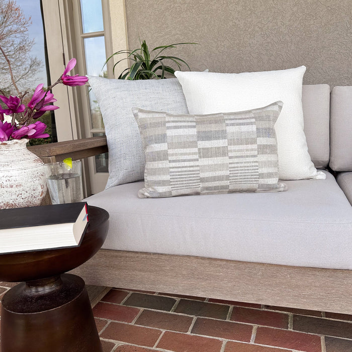 White Boucle Indoor/Outdoor Pillow Cover