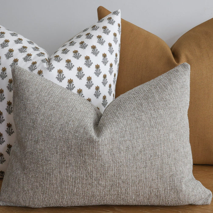 Daffodil Block Print Pillow Cover