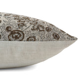 Chocolate Flower Block Print Pillow Cover