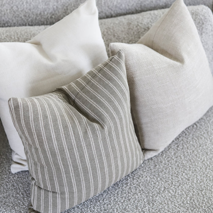 Sage & Stripes Linen Pillow Cover