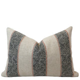 Boho Stripes Charcoal Pillow Cover