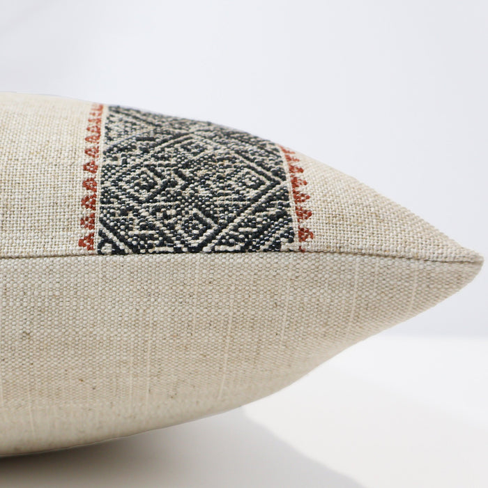 Boho Stripes Charcoal Pillow Cover