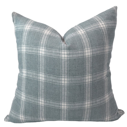 Wesley Blue Plaid Pillow Cover