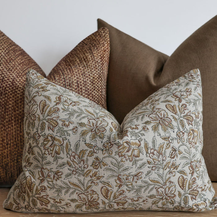 Fall Bloom | Sage Block Print Pillow Cover