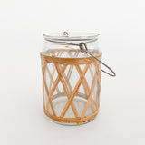 Bamboo & Glass Candle Holder Set of 2