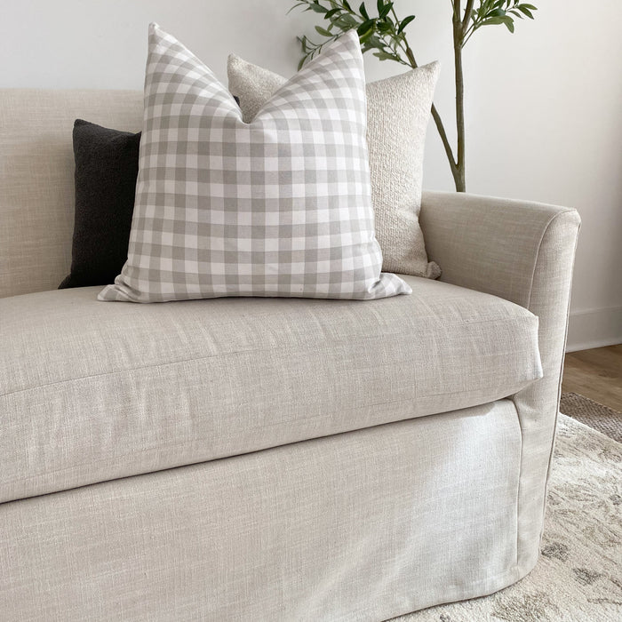 Check French Gray Pillow Cover