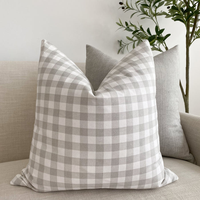 Check French Gray Pillow Cover