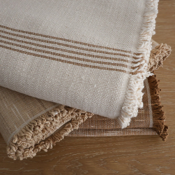 Loomed Weighted  Blanket | Rust & Cream