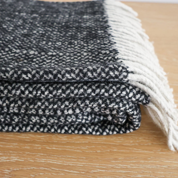 Charcoal Wool Throw Blanket