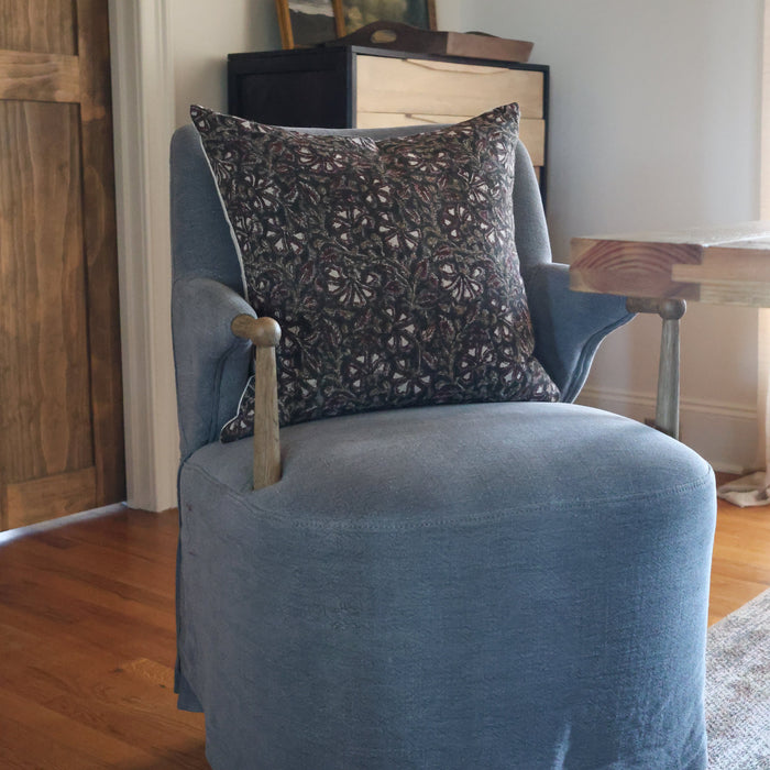 Shadow & Bloom Block Print Pillow Cover