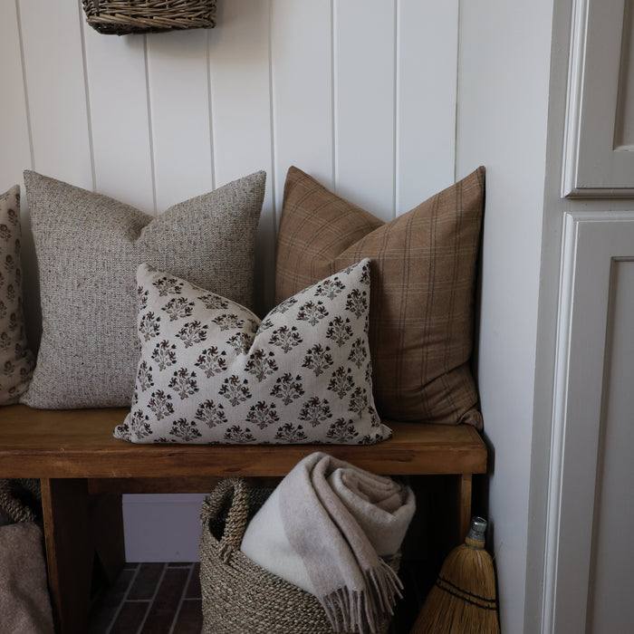 Auburn Floral Block Print Pillow Cover