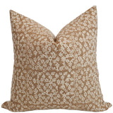Peaches & Cream Floral Block Print Pillow Cover