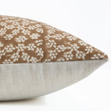 Peaches & Cream Floral Block Print Pillow Cover