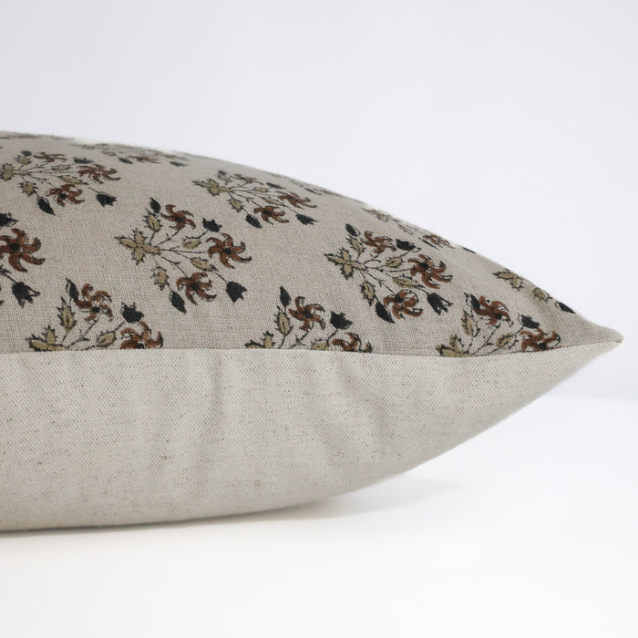 Auburn Floral Block Print Pillow Cover