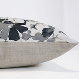 Gray Flowers Pillow Cover