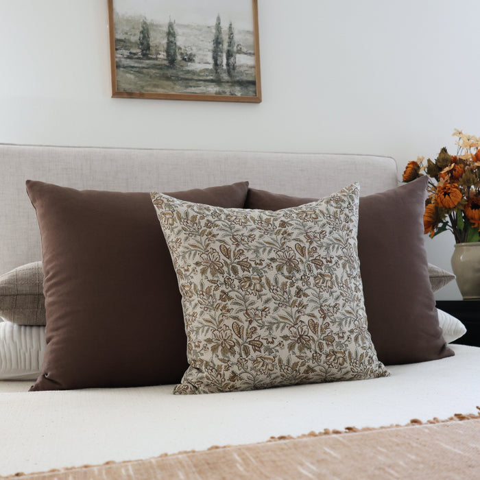 Fall Bloom | Sage Block Print Pillow Cover