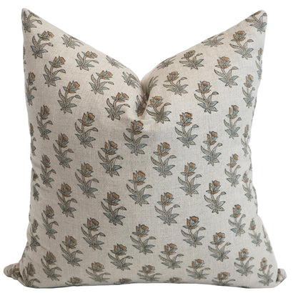Tulip Block Print Pillow Cover