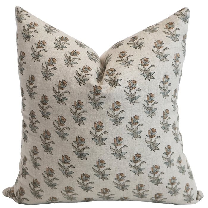 Tulip Block Print Pillow Cover