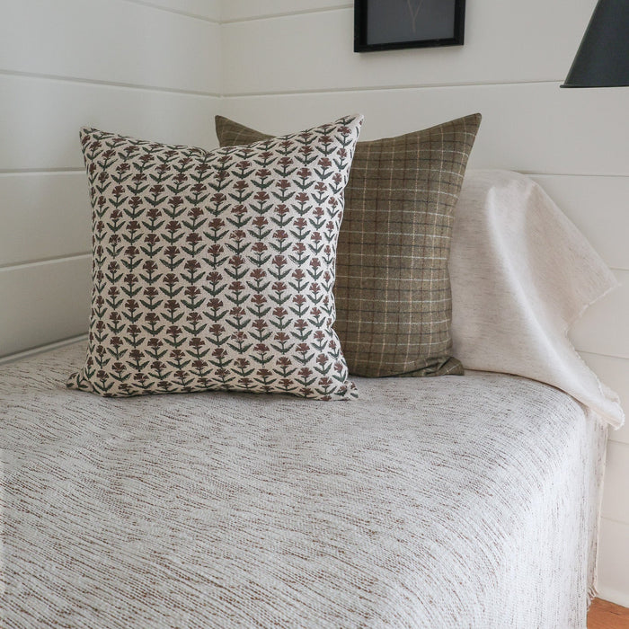 Holly Floral Block Print Pillow Cover