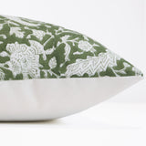 Green Block Print Pillow Cover