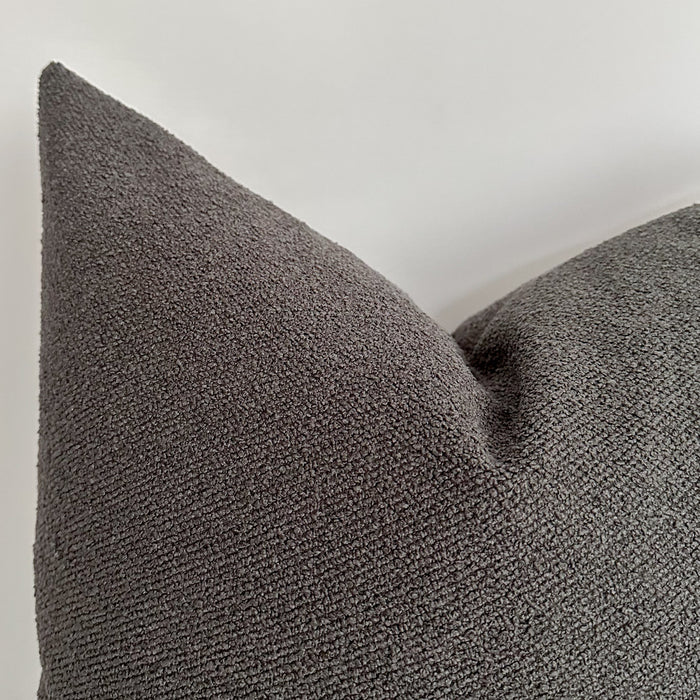 Graphite Gray Textured Pillow Cover