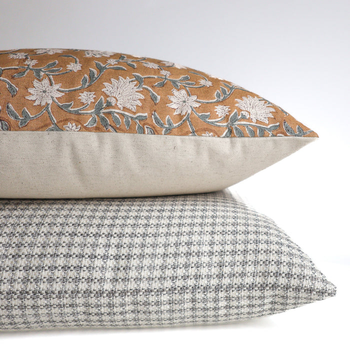 Eidelweiss Floral Block Print Pillow Cover