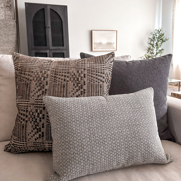 Graphite Gray Textured Pillow Cover