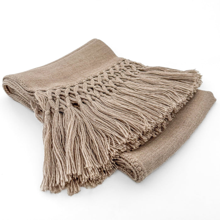 Baby Alpaca Throw | Soft Beige