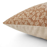 Apricot Floral Block Print Pillow Cover