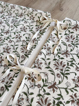 Amaryllis Block Print Christmas Tree Skirt
