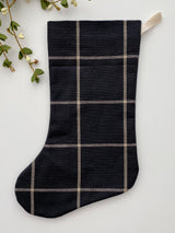 Black Plaid | Boho Christmas Stocking