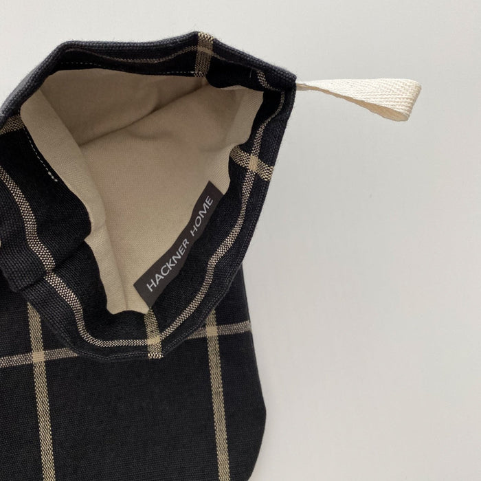 Black Plaid | Boho Christmas Stocking
