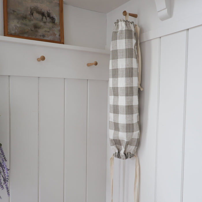 Cloth Grocery Bag Holder 'Heirloom Check'