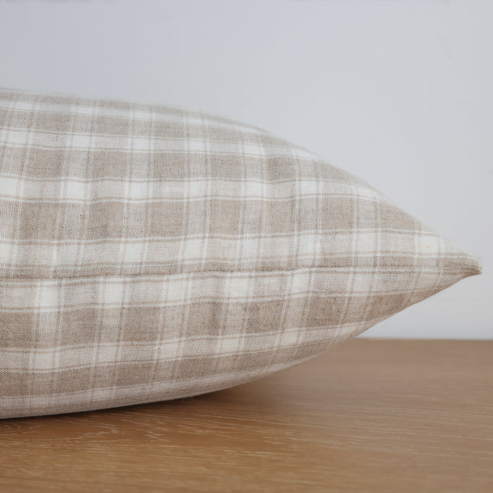 Woven Plaid | Sand Pillow Cover