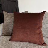Autumn Red Velveteen Pillow Cover