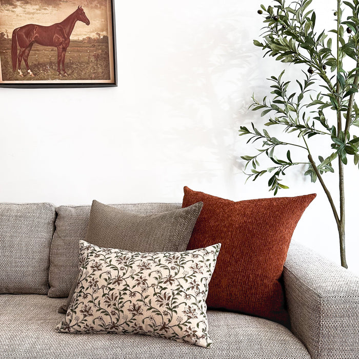 Crushed Rusted Velvet Pillow Cover