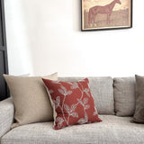 Embroidered Stems | Red Pillow Cover