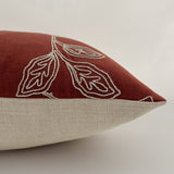 Embroidered Stems | Red Pillow Cover