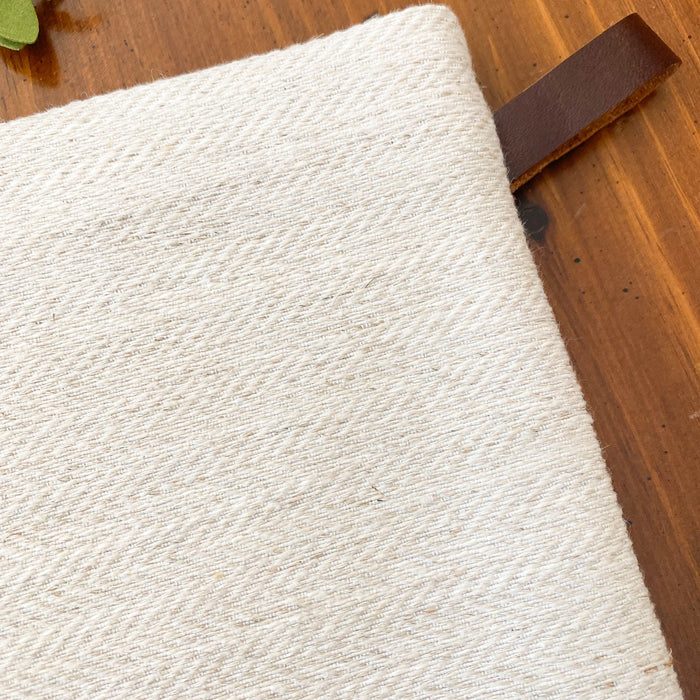 Basketweave Flax Linen | Boho Christmas Stocking